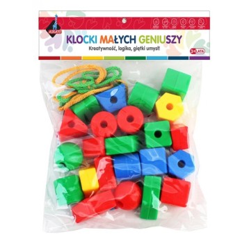 KLOCKI MAŁYCH GENIUSZY - DUŻE KORALE 62 ELEMENTÓW