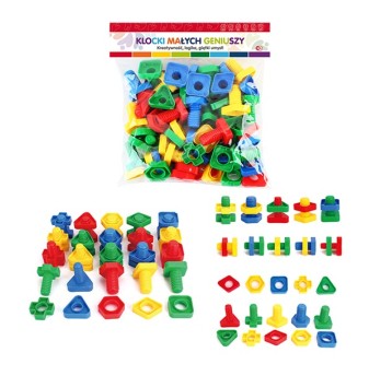 KLOCKI MAŁYCH GENIUSZY - FIGURY GEOMETRYCZNE ZE ŚR