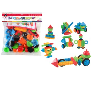KLOCKI MAŁYCH GENIUSZY - SZCZOTKI 46 ELEMENTÓW