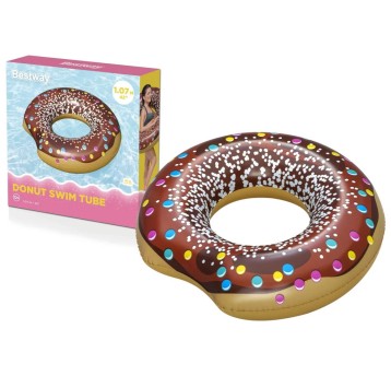KOŁO DO PŁYWANIA DONUT BRĄZOWY/NIEB 107CM 8079