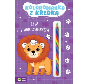 Kolorowanka z kredką. Lew 8849