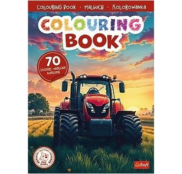 KOLOROWANKA Z NAKLEJKAMI CIĄGNIKI TREFLIKI 8851
