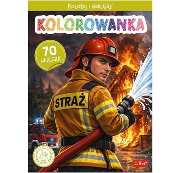 KOLOROWANKA Z NAKLEJKAMI STRAŻAK TREFLIKI 8370