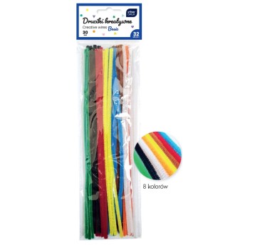 Kolorowe druciki kreaty.30cm 32szt.BASIC
