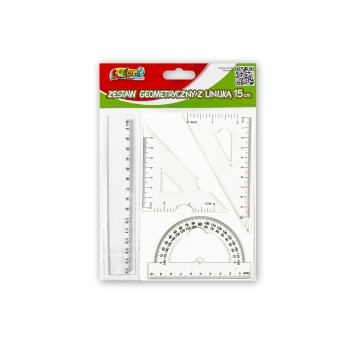 KOMPLET GEOM/ KREŚLARSKI Z LINIJKĄ 15CM 4346