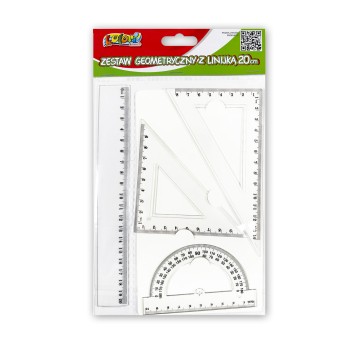 KOMPLET GEOM. KREŚLARSKI Z LINIJKĄ 20CM TT6663