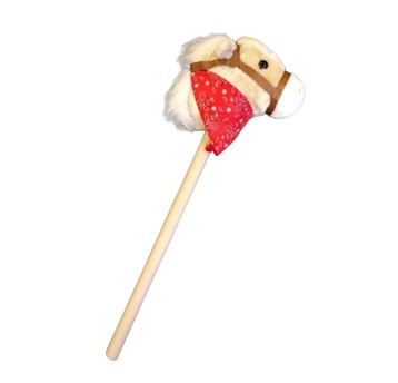 KOŃ HOBBY HORSE DREWNIANY Z DŹWIĘKIEM BEŻOWY 8286
