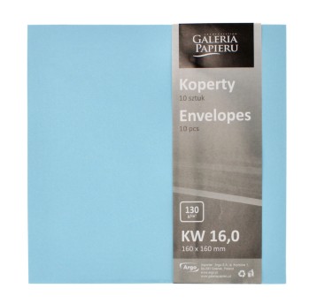 KOPERTA 160X160MM GŁADKI NIEBIE SATYN 130G(10)4024
