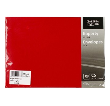 KOPERTA C5 PEARL CZERWONY K. 150G/M2 (10) 3675