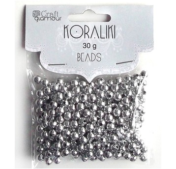 KORALIKI 5 MM 40 G SREBRNE 3644