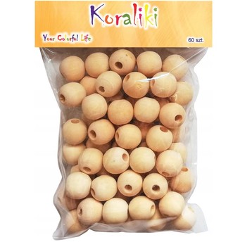KORALIKI DREWNIANE 18MM 60SZT. 5993