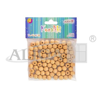KORALIKI DREWNIANE DEKORACYJNE 12MM 80SZT. 0668