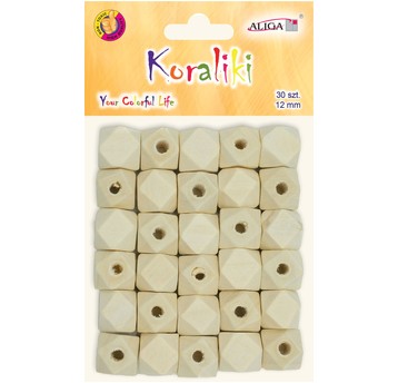 KORALIKI DREWNIANE GEOMETRYCZNE 12MM 30SZT. 0768