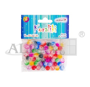 Koraliki PJ-0583 plastikowe, mix kol, rozm.10 0583