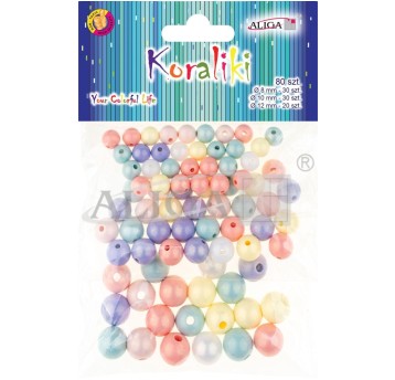 Koraliki plastikowe, dekoracyjne, mix