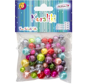 Koraliki plastikowe, dekoracyjne, mix