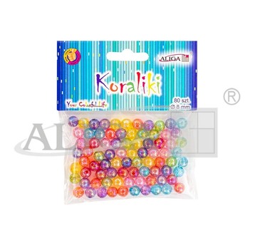 Koraliki plastikowe, dekoracyjne, rozm. 8 mm