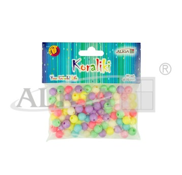 Koraliki plastikowe, mix kolorów pastelowych