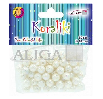 Koraliki plastikowe, opalizujące, perłowe, śr.8 mm