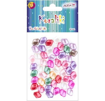 Koraliki plastikowe, perłowe, rozm. 10 x 8 x 6 mm