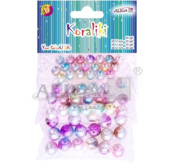 Koraliki plastikowe PJ-9500 mix kol. i rozm. 9500