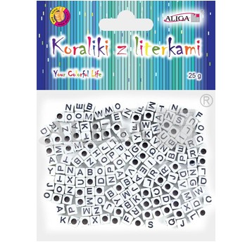 KORALIKI PLASTIKOWE Z LITERKAMI 6X6MM 0330