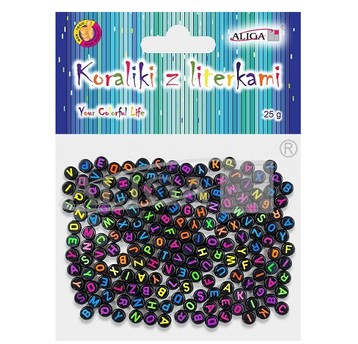 KORALIKI PLASTIKOWE Z LITERKAMI 7X4MM 0323