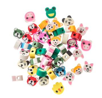 KORALIKI POLIMEROWE KOLOROWE ZWIERZĄTKA 1 CM 1399