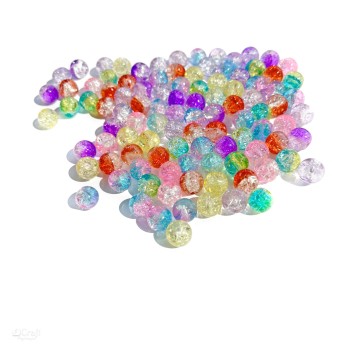 KORALIKI SZKLANE SPĘKANE 8MM 100SZT MULTIKOLO 3318