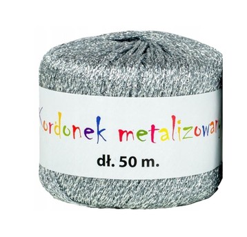 Kordonek metalizowany, srebrny (3 szt.)