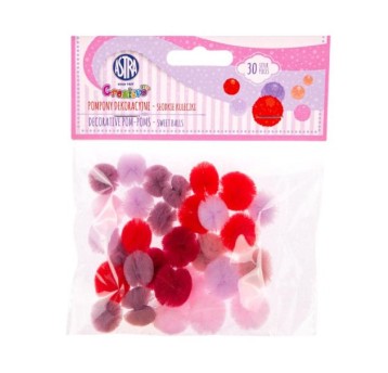 KORONKOWE POMPONY 15MM/6KOL 30SZT 5332