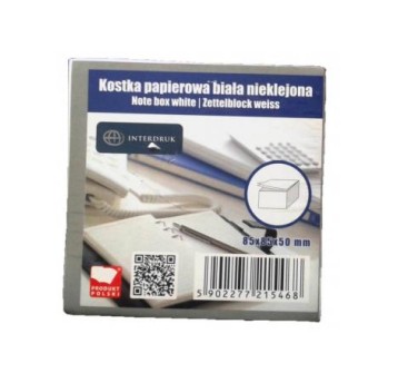 KOSTKA PAPIER BIALA 8,5X8,5X50 NIEKLEJONA A' 5468