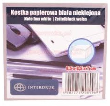 KOSTKA PAPIER BIAŁA 8,5X8,5X70 NIEKLEJONA A' 8996