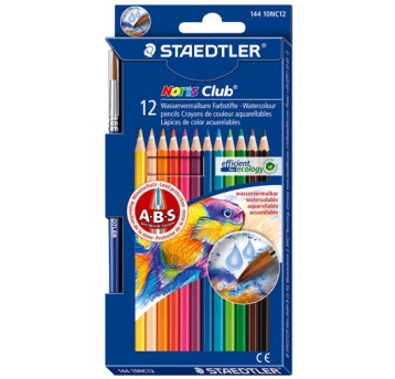 Kredki akwarelowe Noris Club, sześciokątne, z pędz