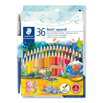 Kredki akwarelowe Noris Club, sześciokątne, z pędz