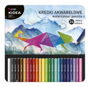 KREDKI AKWARELOWE W METALOWYM PUDEŁKU 24KOL 7432