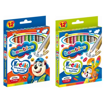 KREDKI BAMBINO DREWNIE 12 KOL 15CM A'8 0294