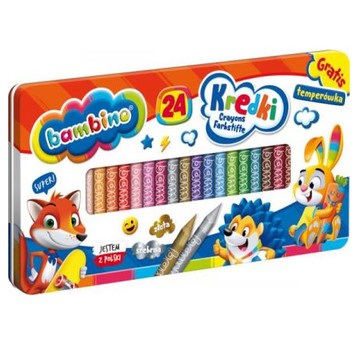 KREDKI BAMBINO ŚWIECOWE 24 kol+TEMP.METALOWE 9590