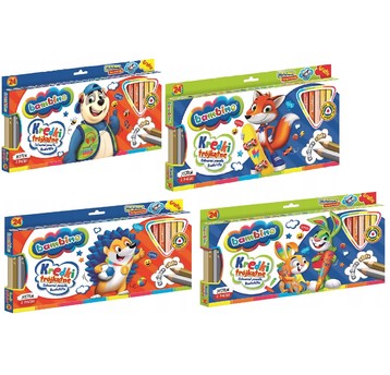 KREDKI BAMBINO TRÓJKĄTNE JUMBO 24KOL A"4