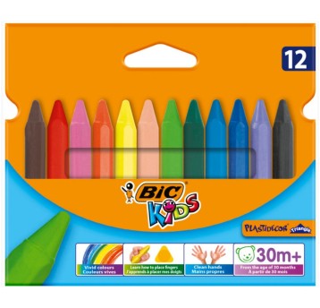 KREDKI BIC KIDS 12KOL/90MM PLASTIDECOR 0789