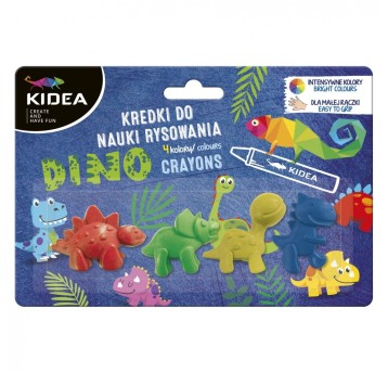 KREDKI DINOZAURY DO NAUKI RYSOWANIA 4 KOLORY 9857