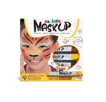 KREDKI DO TWARZY CARIOCA MASKUP ANIMALS 3KOL 34048