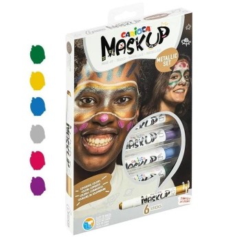 KREDKI DO TWARZY CARIOCA MASKUP METALICZNE 6KOL