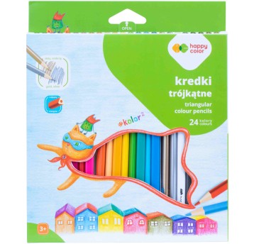 Kredki drewniane trójkątne, 24 kol.1398 A'10