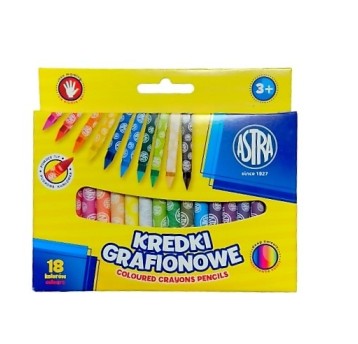 Kredki grafionowe okrągłe ASTRA 18 kolorów - 7/85