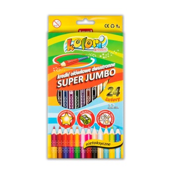 KREDKI KOLORI PREMIUM OŁÓWKOWE TRÓJKATNE JUMBO 24