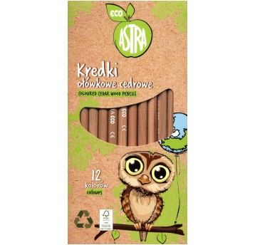 Kredki okrągłe z drewna cedrowego 12 kol ECO 2149