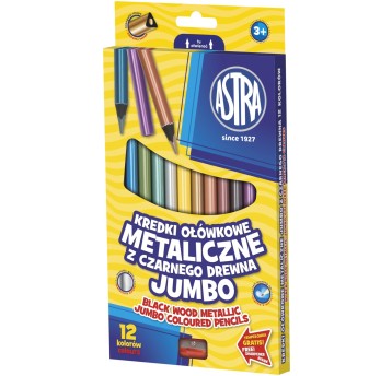 KREDKI OŁÓW.JUMBO MET. CZARNE DREWNO 12KOL. 1617