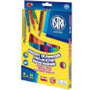 Kredki ołów trójkątne dwustronne 18=36KOL Z TEMPER