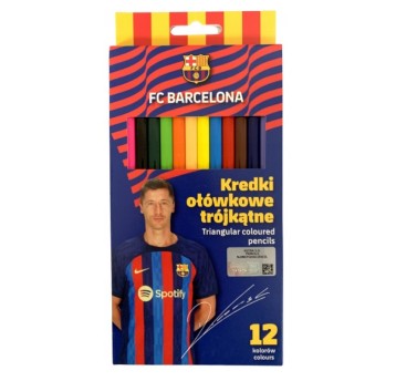 KREDKI OŁÓWK TRÓJKĄT FC BARCELONA 12KOL 3398